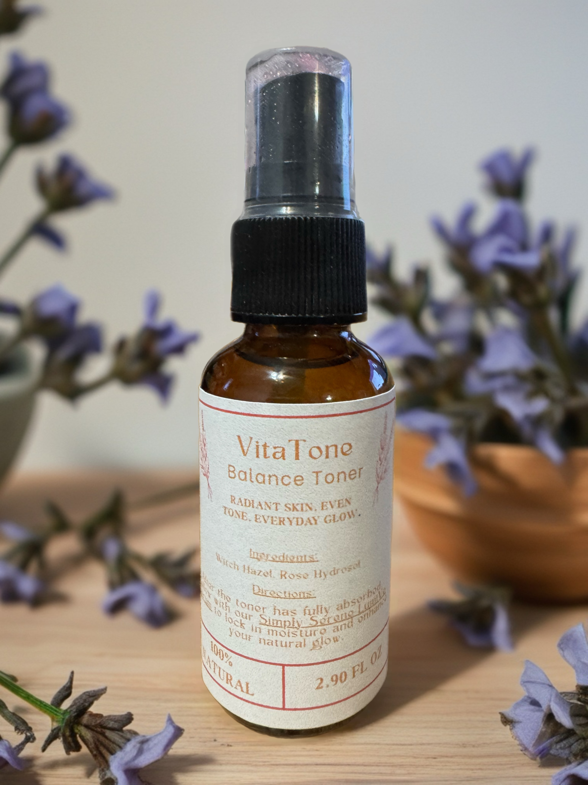 Simply Serene VitaTone Toner with rose hydrosol and witch hazel for refreshed, balanced skin