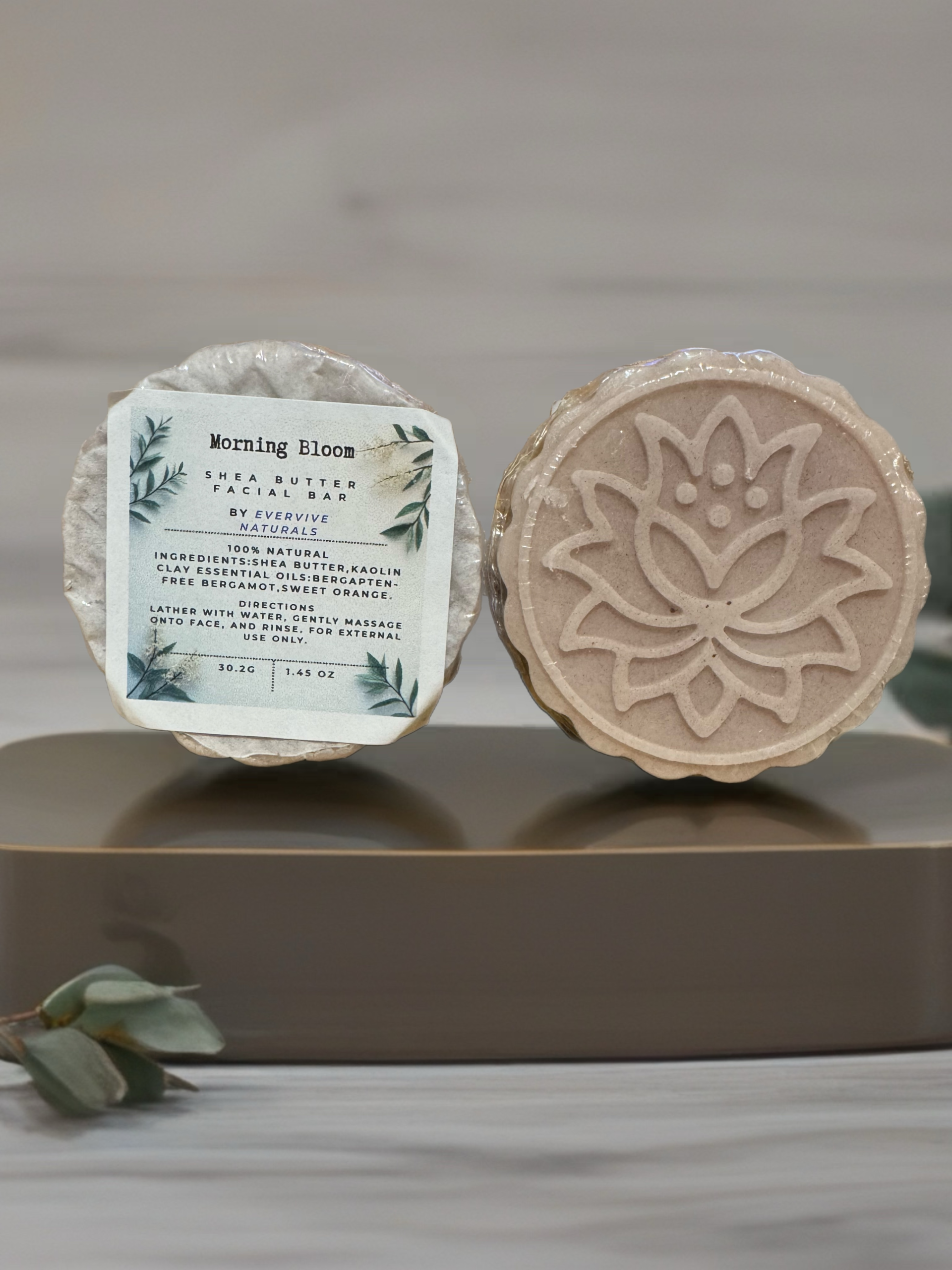 Morning Bloom Shea Butter Facial Bar natural facial soap with kaolin clay